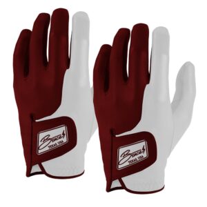 Bear Series Golf Gloves (On Left, 2-Pack) - College Station Maroon