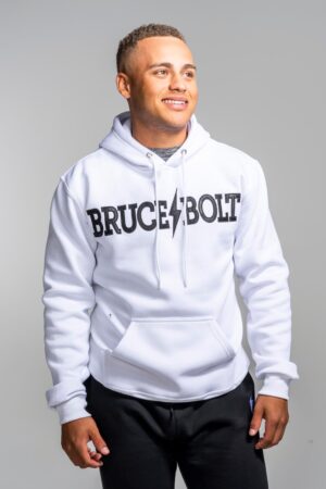"BRUCE BOLT" Hoodie - White/Black