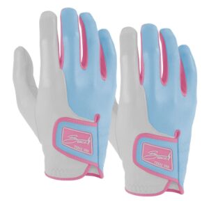 Bryan Bros Creator Series Golf Gloves (On Right, 2-Pack) - Baby Blue/Pink