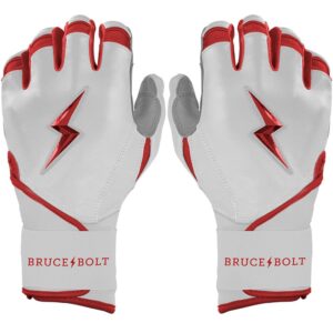 Chrome Series Long Cuff Batting Gloves - Red