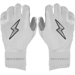 Chrome Series Long Cuff Batting Gloves - White