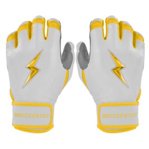 Chrome Series Short Cuff Batting Gloves - Yellow